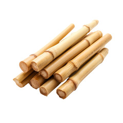 Fototapeta premium Bamboo sticks used for skewering food with selective isolated on transparent background
