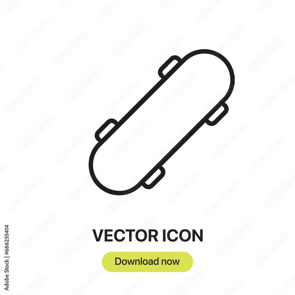 Poster skateboard icon vector. linear-style sign for mobile concept and web design. skateboard symbol illus
