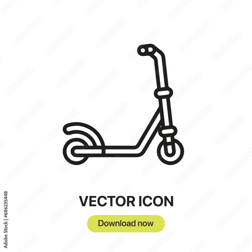 Poster electric scooter icon vector. linear-style sign for mobile concept and web design. electric scooter 