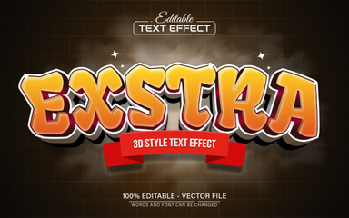 Ekstra cartoon bold 3d text effect editable - obrazy, fototapety, plakaty