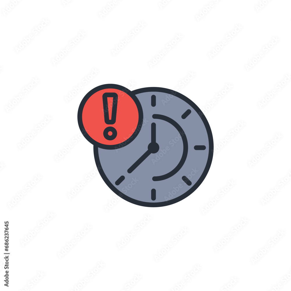 Poster delay icon. vector.editable stroke.linear style sign for use web design,logo.symbol illustration.