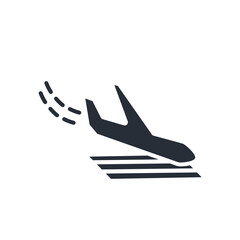 landing icon. vector.Editable stroke.linear style sign for use web design,logo.Symbol illustration.
