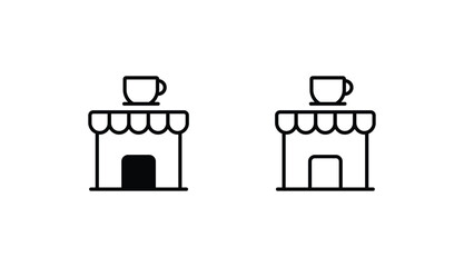 Coffee Shop icon design with white background stock illustration