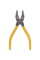 pliers, old rubber-handled pliers, isolate
