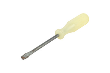 screwdriver, old rubber-handled screwdriver, isolate	