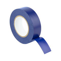 blue electrical tape, roll of electrical tape isolated from background