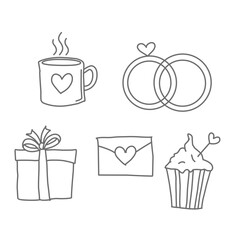 Group icon for valentines day. Valentines day icon with line art style.