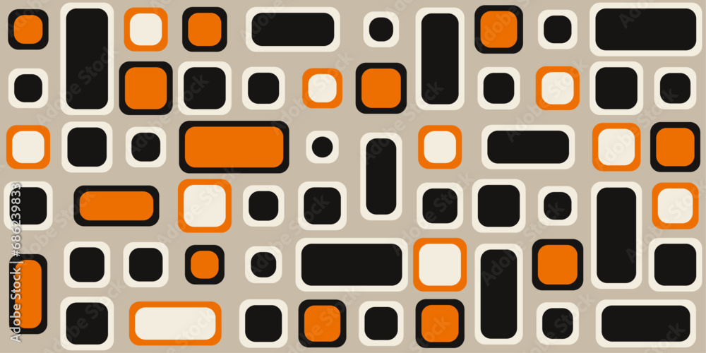 Poster Rounded rectangles containing a second one inside. Geometric pattern, can be seamless.