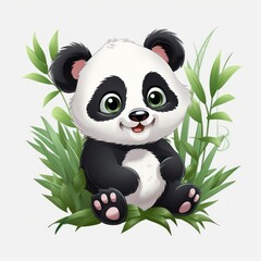 Cute Minimalistic Panda Disney Nature Design Clipart