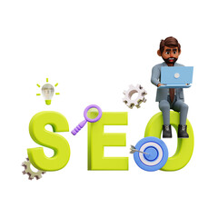 Male Seo Target 3d illustration