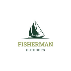  fishing boat modern fishing vector logo design