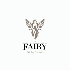 Dandelion Fairy logo,woman magic logo