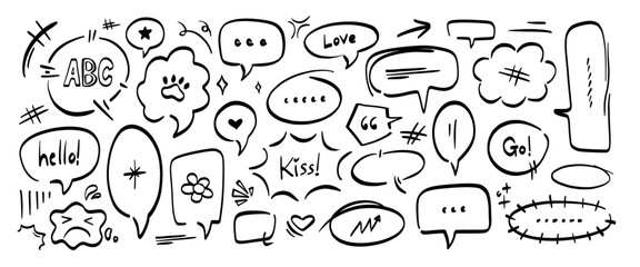 Hand drawn doodle vector set. Collection of cute hand drawn doodle.