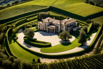 "Imagine an elegant countryside villa with a sprawling estate, complete with a vineyard and a private helipad."