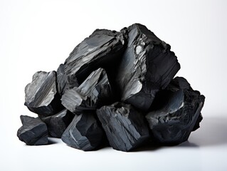 Coal on White Background