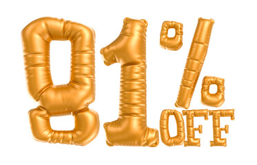 81 Off Number Gold 3D Render