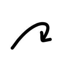 vector curved arrows hand drawn. 