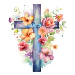 Flower Cross with Floral Beauty