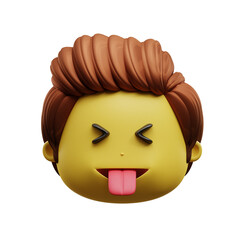 emoji face tongue sticking out 3d illustration
