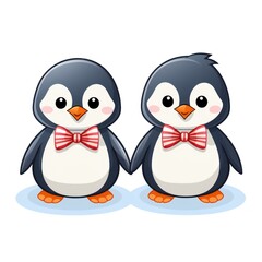Fototapeta premium Adorable Penguins with Bowties