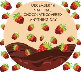 set of fruits and vegetables national chocolate covered anything day is celebrated every year on 16 december.
