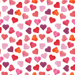 watercoolor love heart seamless pattern
