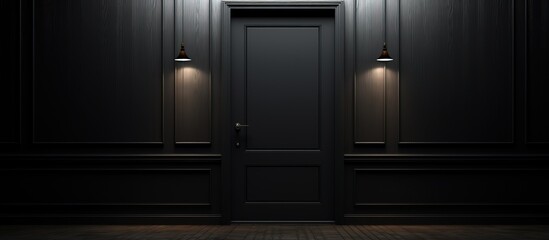 Illustration of a concept logo for a black room door