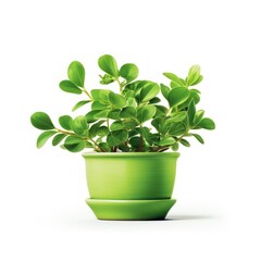 Vibrant Image of a Potted Plant Isolated on a White Background Bringing a Touch of Nature Indoors
