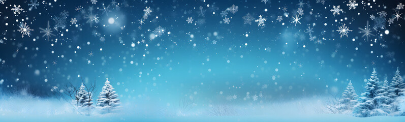 Fototapeta na wymiar Schnee, Eiskristall, Schneefall zu Weihnachten im Winter vor blauem Hintergrund
