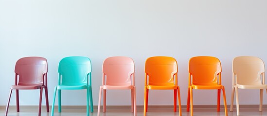 Colorful plastic chair in a cozy interior