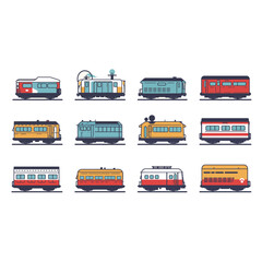 train icon set design vector illustration