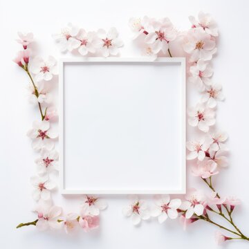 Minimalistic Neat Photo Frame with Flowers