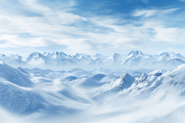 Obraz premium white snowy mountain peaks generative ai