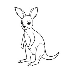 Kangaroo coloring page for kids - coloring book