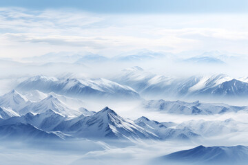 Fototapeta na wymiar white snowy mountain peaks generative ai
