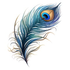 Delicate Peacock Feather Clipart for Elegant Projects