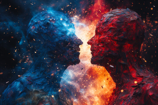 face to face battle between good and evil artificial intelligence generative ai