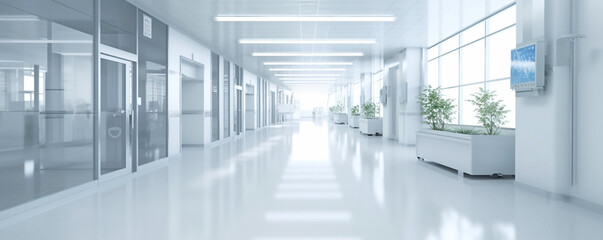 Hospital Floor: Modern Medical Office Interior for Healthcare Professionals, 
Clean and Professional  Empty Office Space in Modern Hospital Setting, 
Medical Facility Interior, healthcare environments