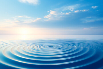 Fototapeta na wymiar waves from a drop of water generative ai
