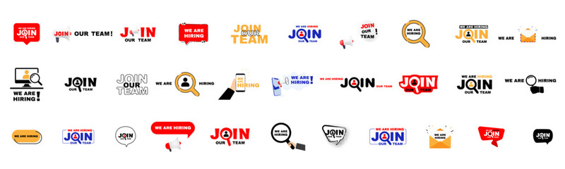 We are hiring, join our team templates illustration