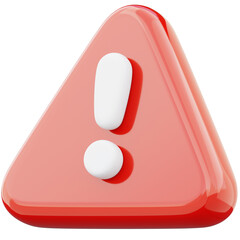Alert warning symbol triangle shape 3d illustration