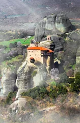 Gordijnen Roussanou monastery Meteora Greece. unesco hheritage site and popular greek destination © Freesurf
