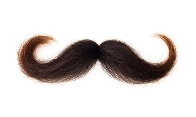Curly Moustache Isolated on White