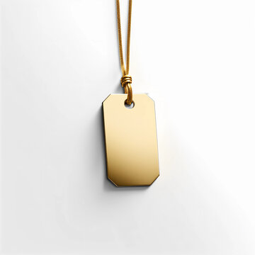 Etiqueta de ouro em branco, vazio, isolado. Colar dourado retangular em fundo branco ou transparente.