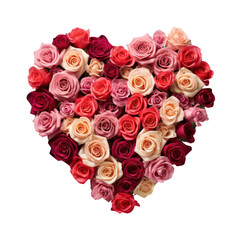 Roses arranged in the shape of a heart Valentine.