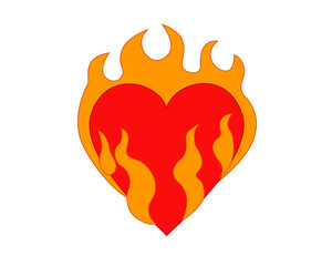 The red loving heart with fire icon