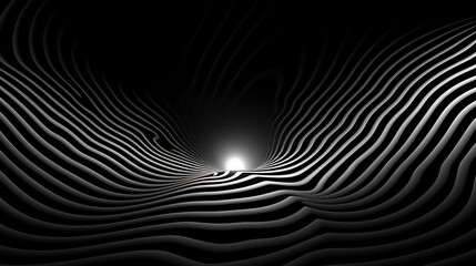 Dynamic Wavy Pattern with Optical Illusion: Abstract Striped Figure - Modern Artistic Design for Vibrant Backgrounds and Stylish Contemporary Concepts in Minimalist Fashion.