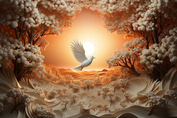 white pigeon , freedom