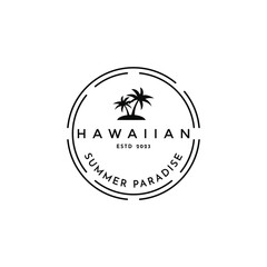 vintage retro hawaiian logo design concept idea © MuhammadBahrudin