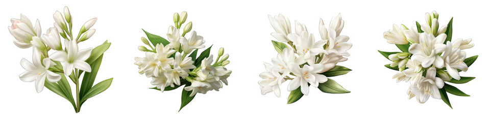 Fototapeta na wymiar Tuberose clipart collection, vector, icons isolated on transparent background